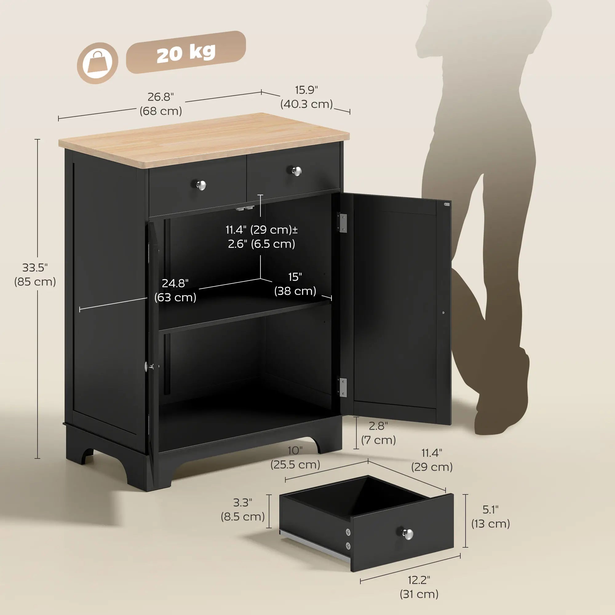Sideboard Buffet Cabinet, 27