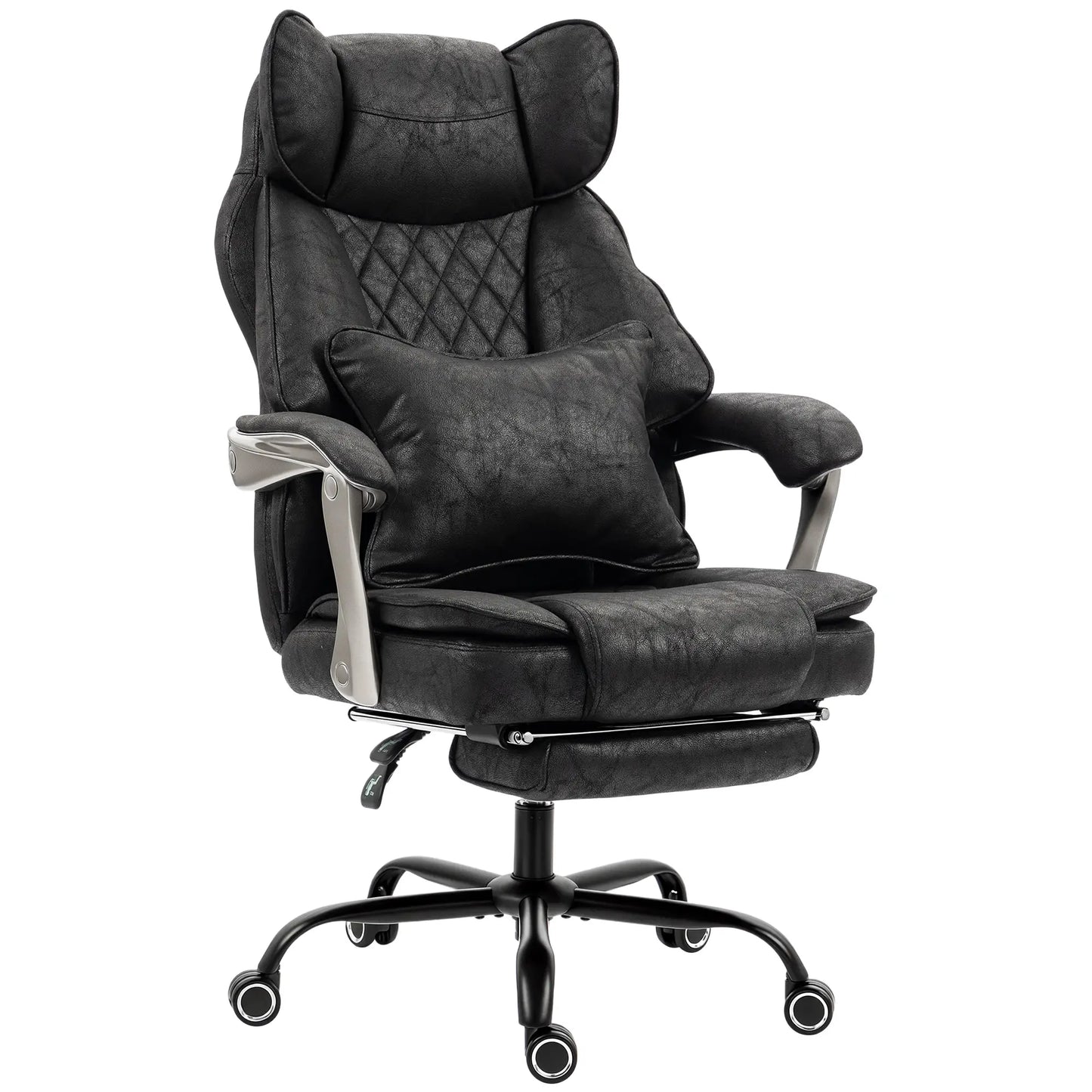 Big & Tall Office Chair 400 Lbs, Reclining, Lumbar Support, Black