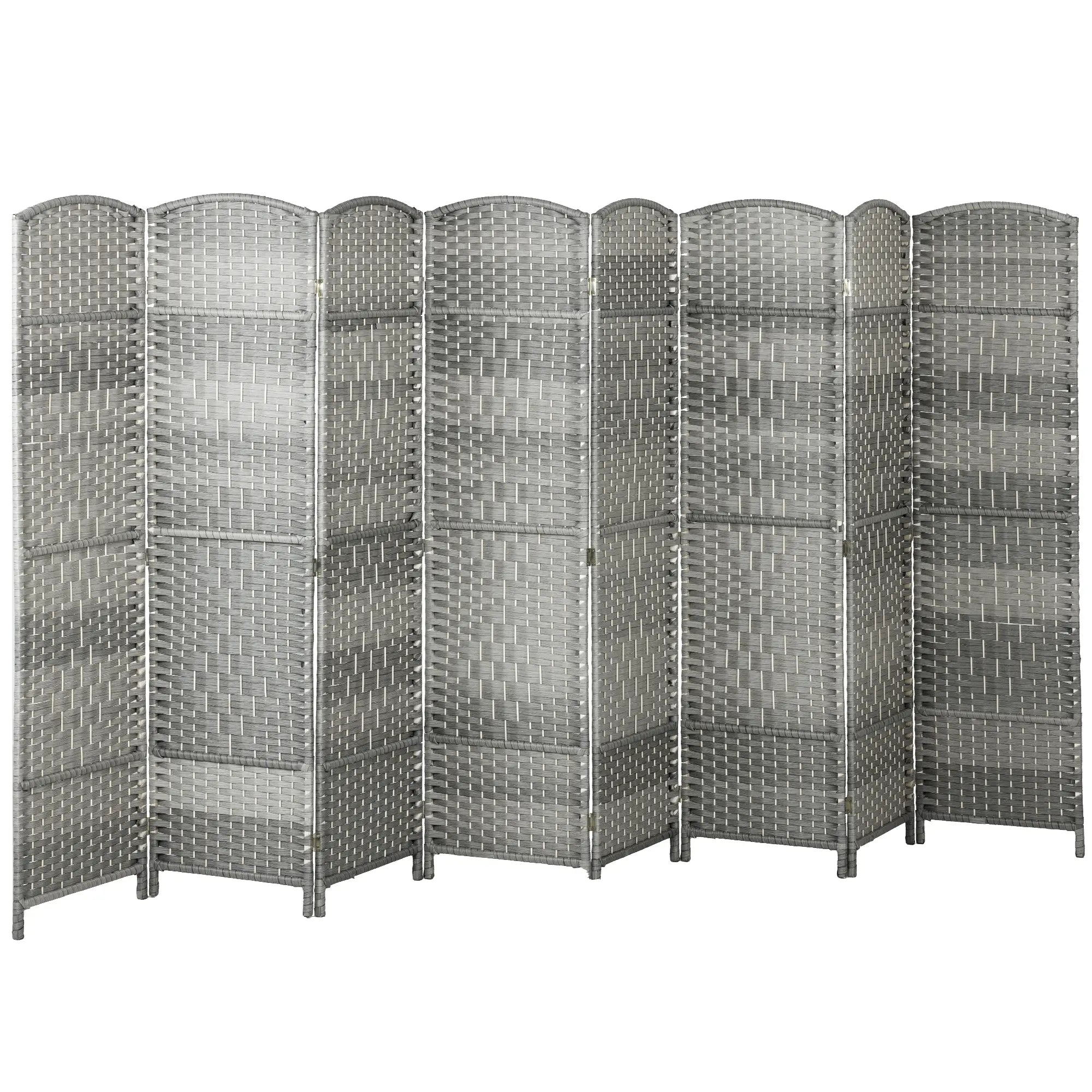 6 Ft Folding Room Divider, 8 Panel Portable Privacy Screen, Mixed Grey Room Dividers at Gallery Canada