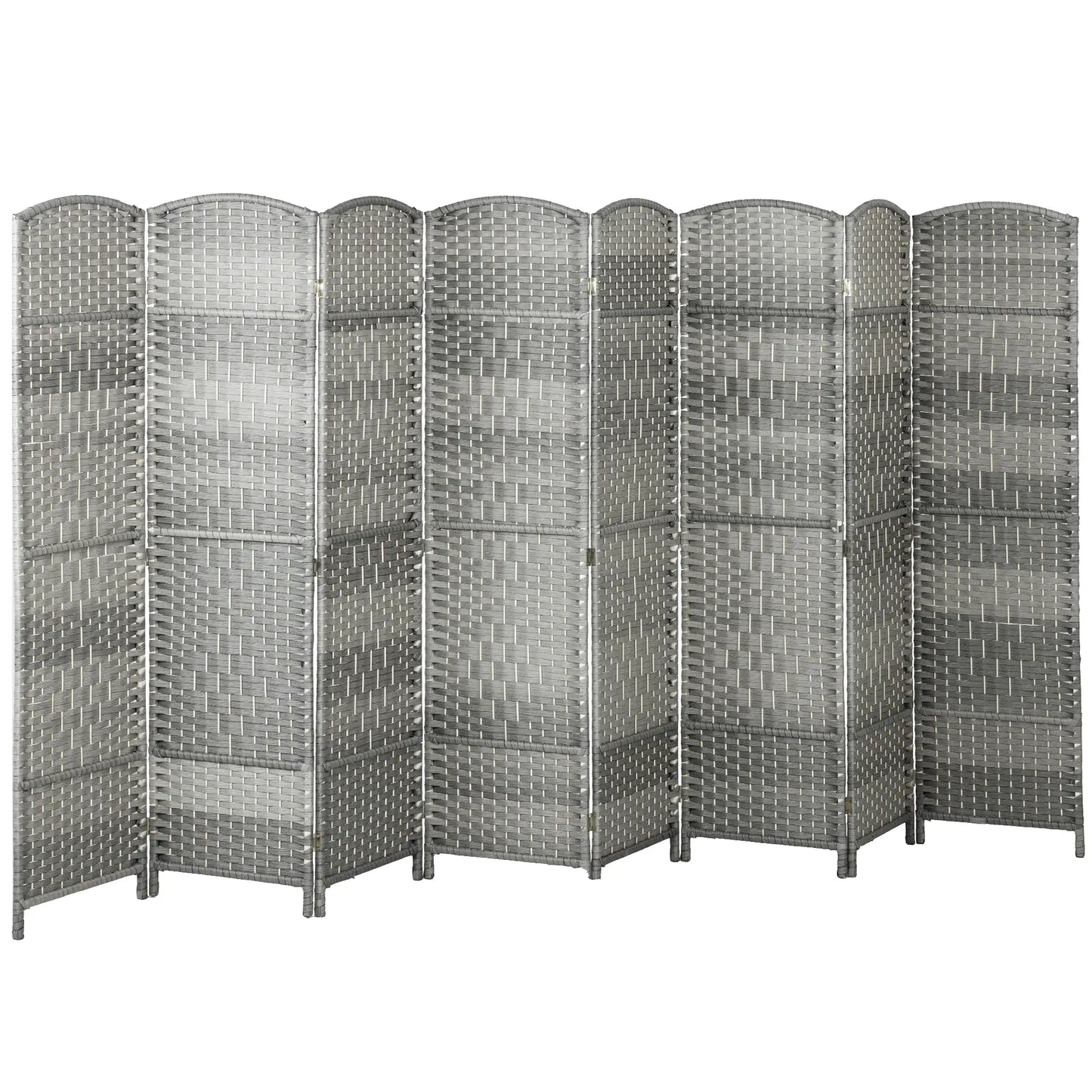 6 Ft Folding Room Divider, 8 Panel Portable Privacy Screen, Mixed Grey Room Dividers at Gallery Canada