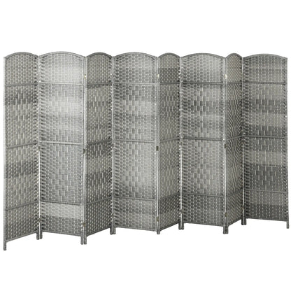 6 Ft Folding Room Divider, 8 Panel Portable Privacy Screen, Mixed Grey Room Dividers at Gallery Canada