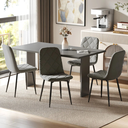Upholstered Dining Chairs Set of 4, Steel Legs, Modern Kitchen Chairs, Grey Bar Stools at Gallery Canada