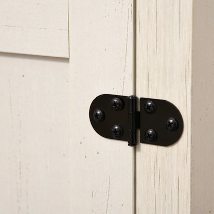 Farmhouse Kitchen Cabinet, Sideboard with 2 Barn Doors, Drawer, White Bar Cabinets at Gallery Canada