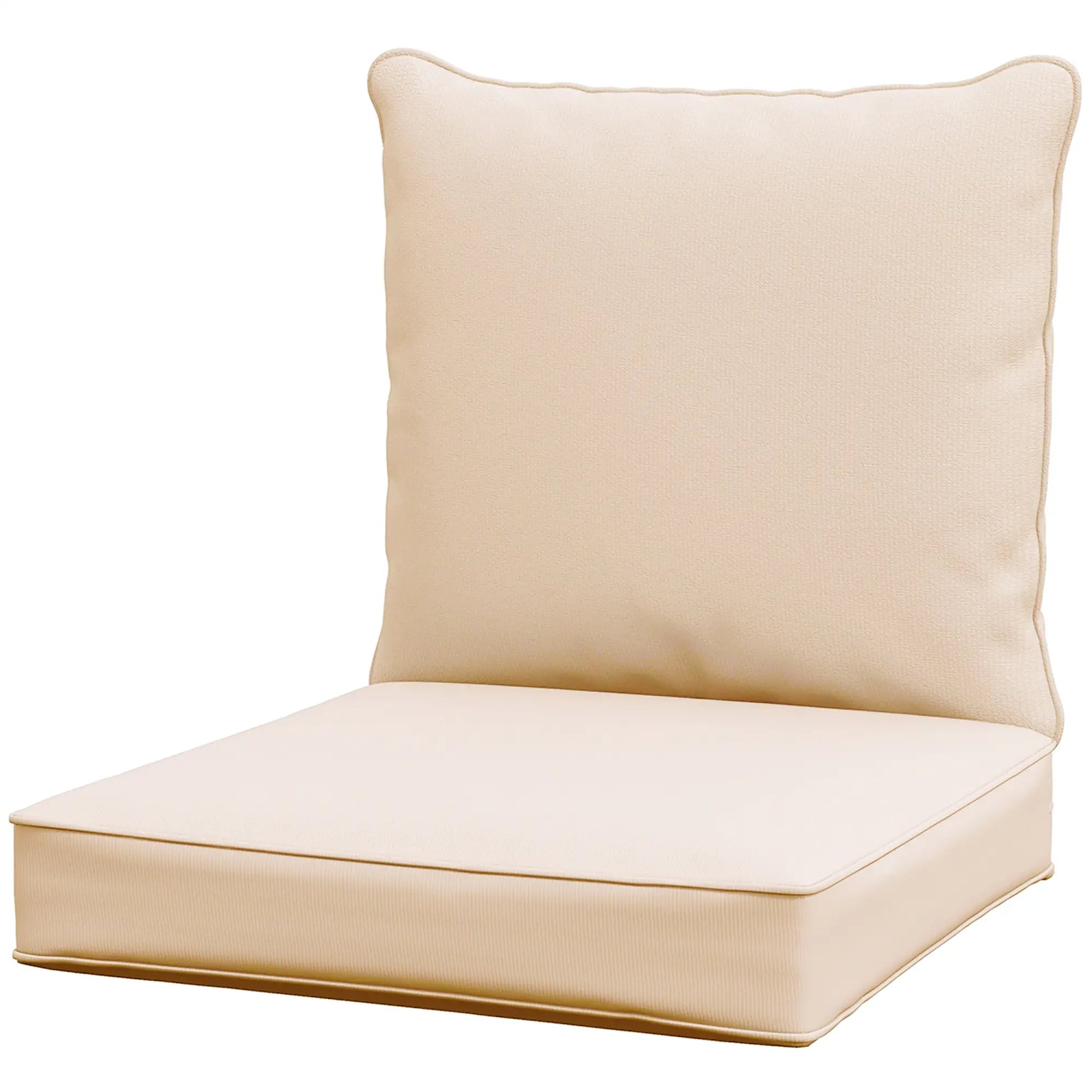 Patio Chair Cushions, Thick Deep Seat with Back, Beige Patio Chair Cushions Beige at Gallery Canada