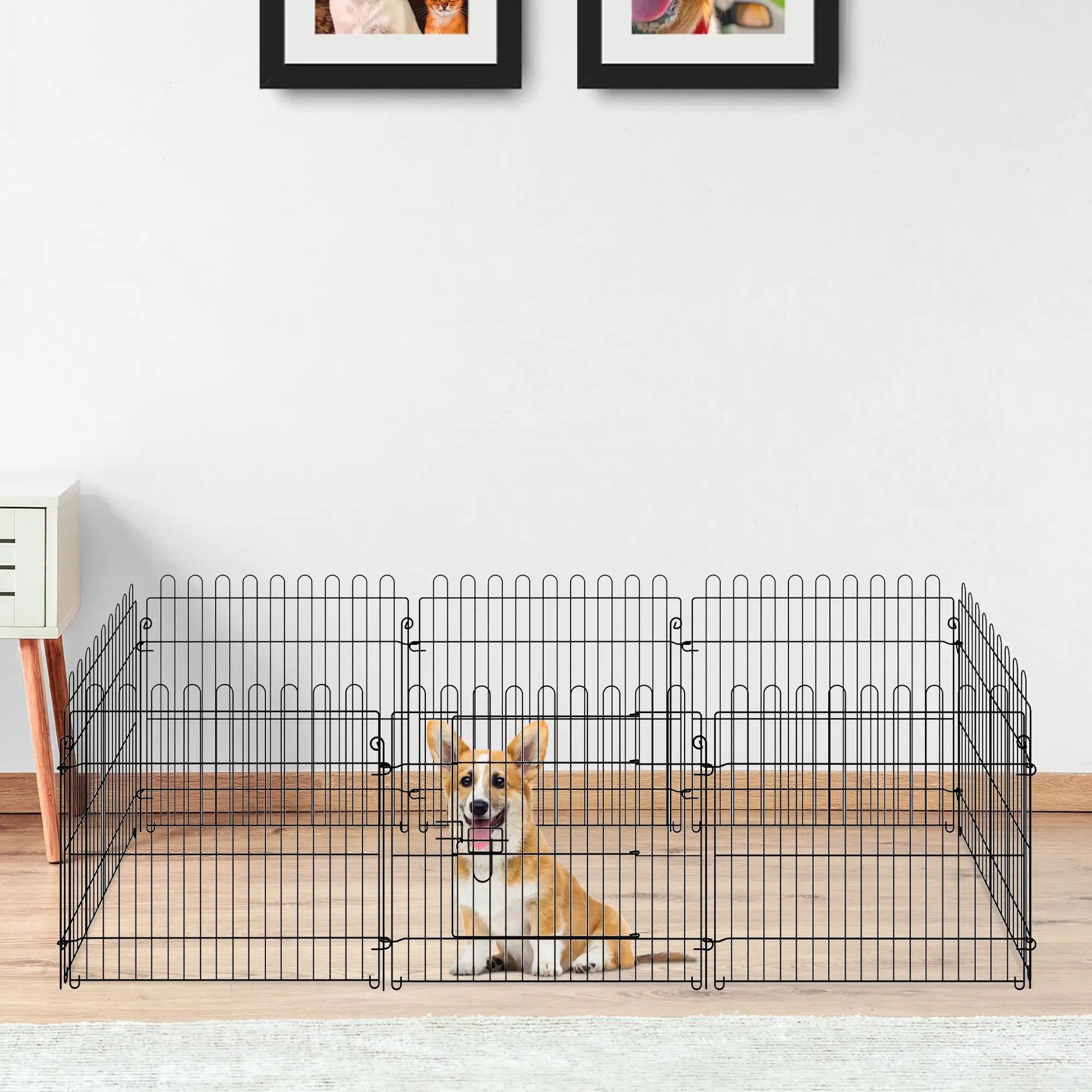 24inch 8-Panel Foldable Dog Playpen, Black Houses, Kennels & Pens at Gallery Canada