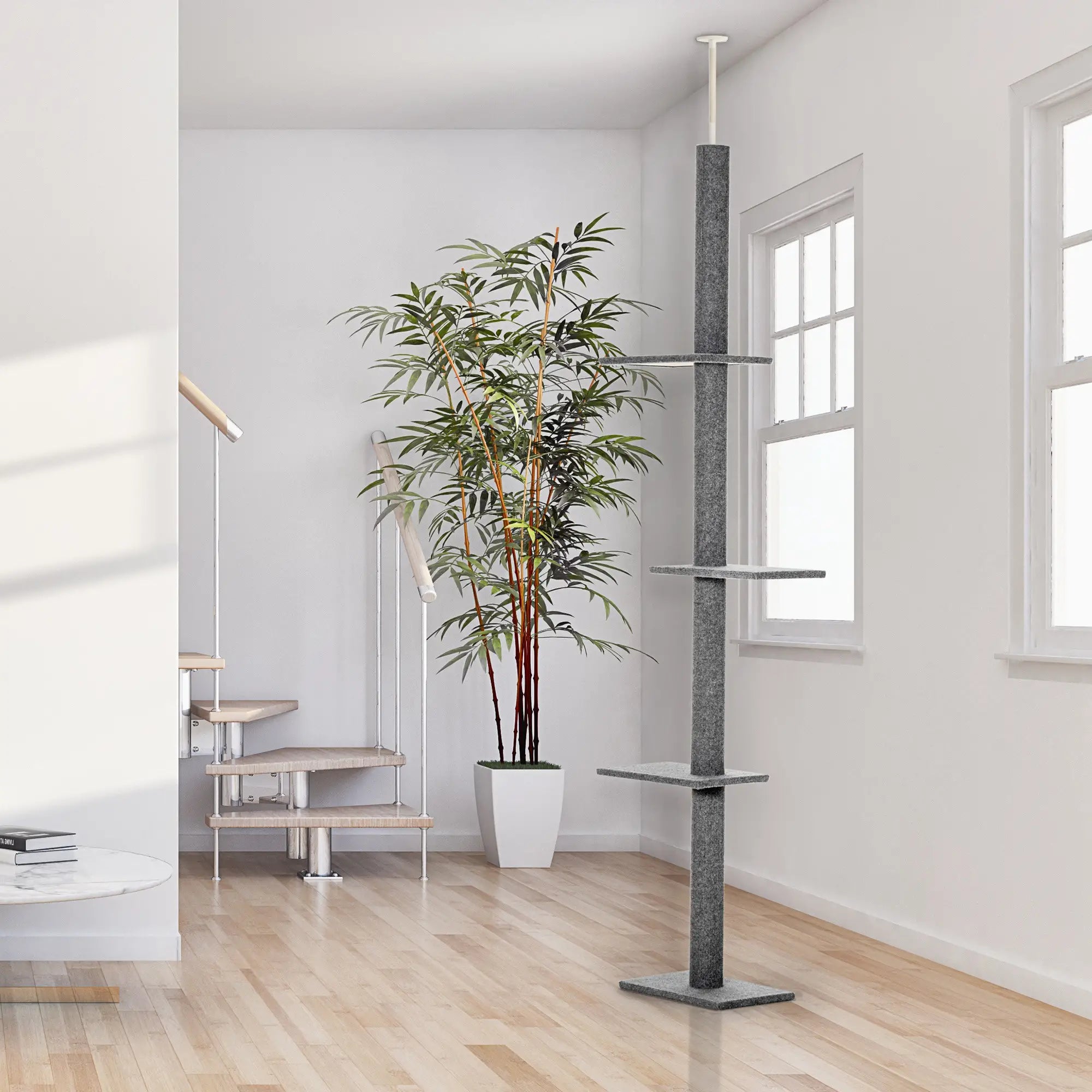 100 Cat Tree, 3 Perches Activity Center, Grey Floor to Ceiling Cat Trees at Gallery Canada