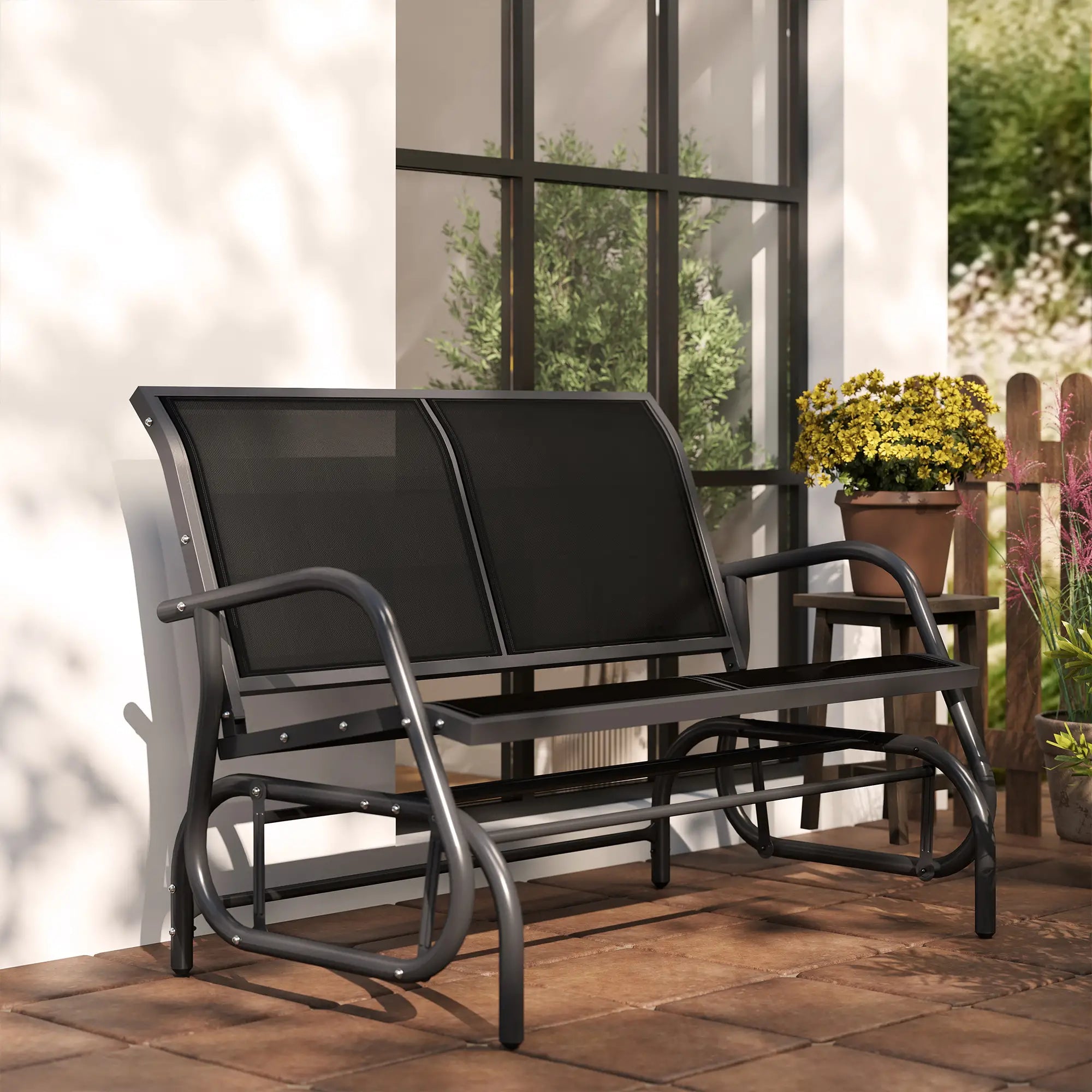Outdoor Patio Glider Bench, Heavy-Duty Steel Frame Outdoor Gliders at Gallery Canada