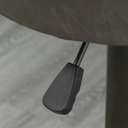 Adjustable Bar Stools Set of 2, Swivel with Footrest, PU Leather Round Top, Dark Grey Bar Stools at Gallery Canada