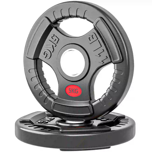 Weight Plates Set, 2-Inch Barbell Weights, Tri-Grips, 2 x 11lbs