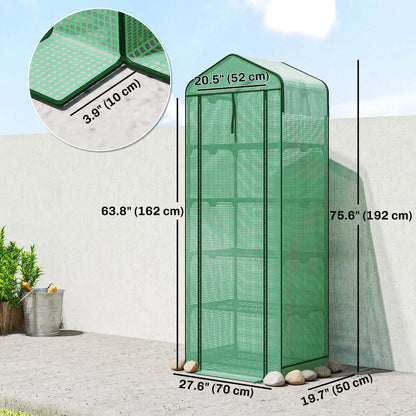 Mini Greenhouse With Screen Roof, 27.6" x 19.7" x 75.6", Green Portable Greenhouses at Gallery Canada
