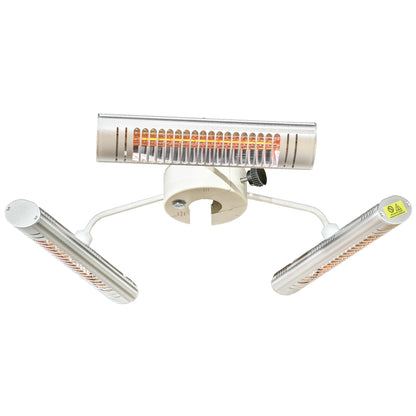 Electric Patio Heater, 3 Heating Panels, Infrared Remote, Silver Electric Tower Heaters Silver at Gallery Canada