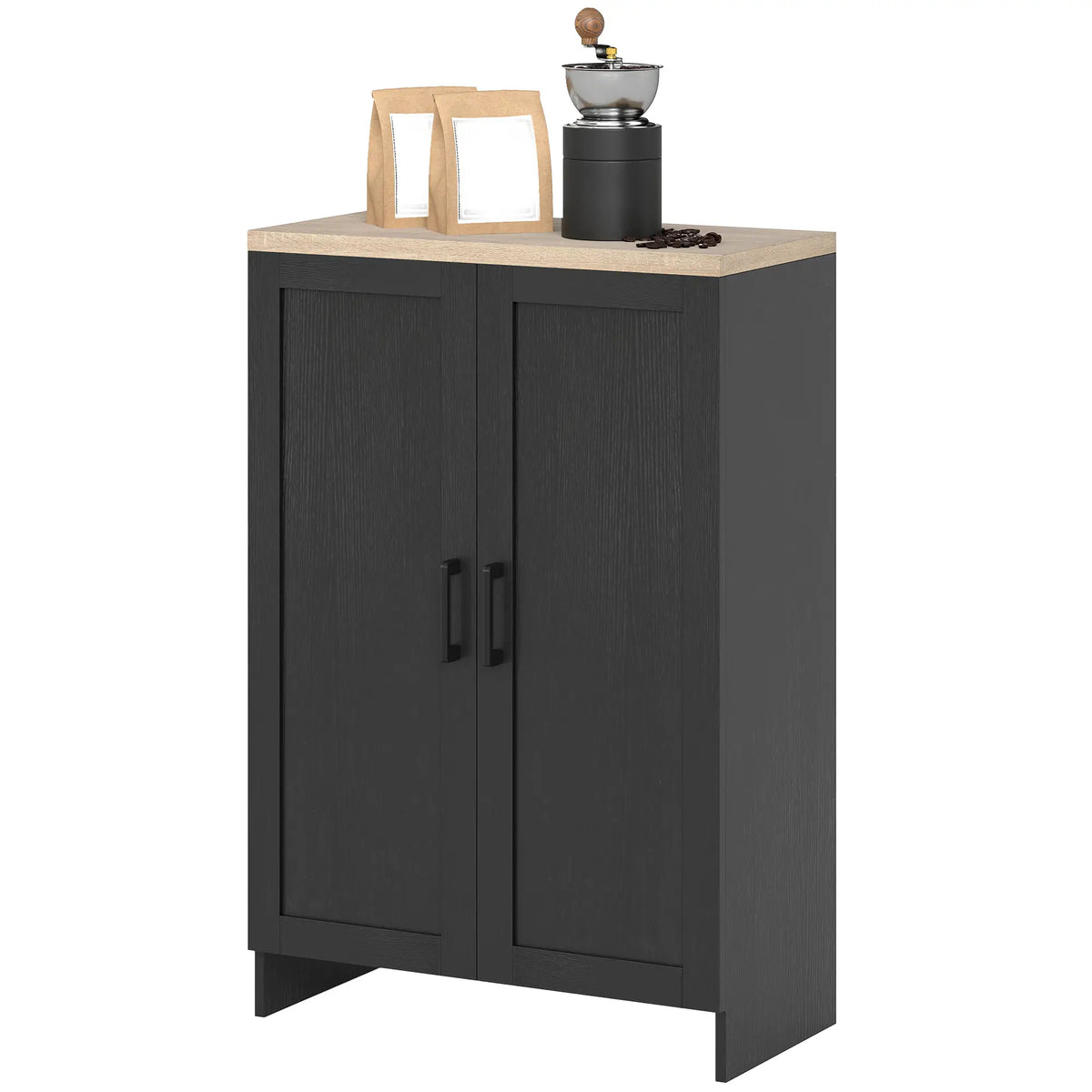 Modern Storage Cabinet, Adjustable Shelf, 23.6" x 11.8" x 35.4", Black Storage Cabinets at Gallery Canada