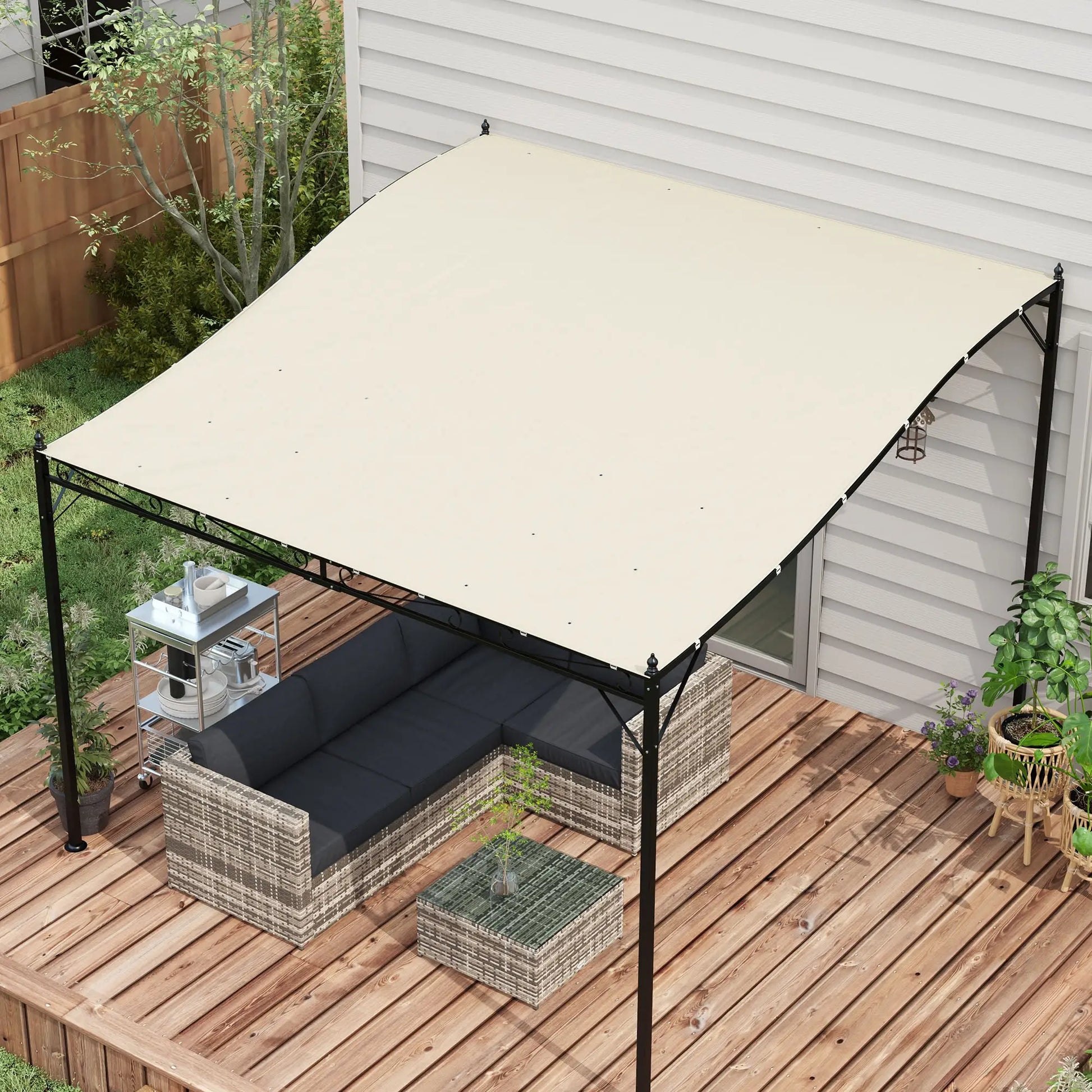 Canopy Replacement, Pergola Shade Cover, 10' x 10', Beige Gazebo Canopy Replacement at Gallery Canada