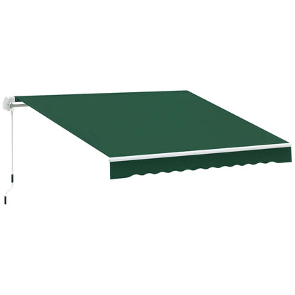 12' x 8' Retractable Awning, UV Water-Resistant Fabric, Aluminum Frame, Green Deck Awnings Green at Gallery Canada