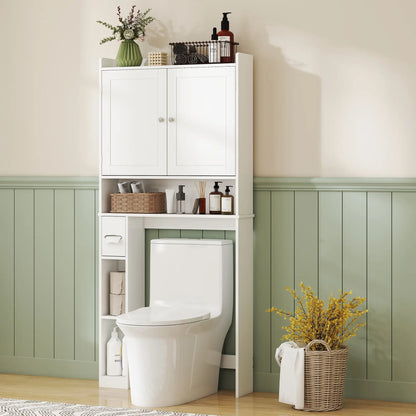 Over Toilet Storage Cabinet, 2 Doors, Toilet Paper Holder, White Bathroom Cabinets at Gallery Canada