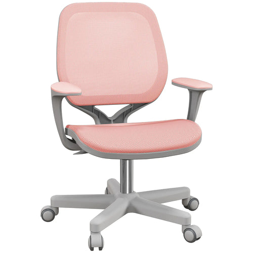 Mesh Back Office Chair, Swivel Castors, Arm, Small, Pink