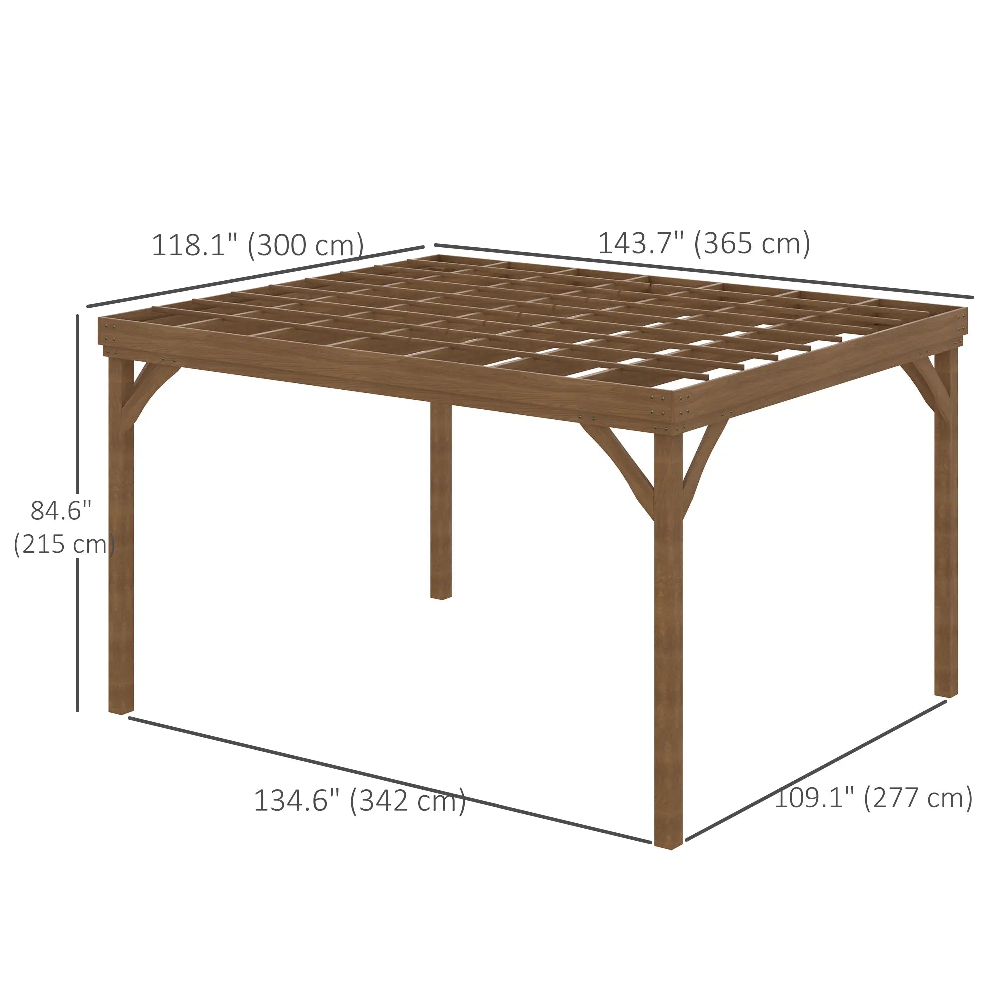 10' x 12' Wood Pergola, Outdoor Gazebo, Garden Patio Backyard, Brown Pergolas Brown at Gallery Canada