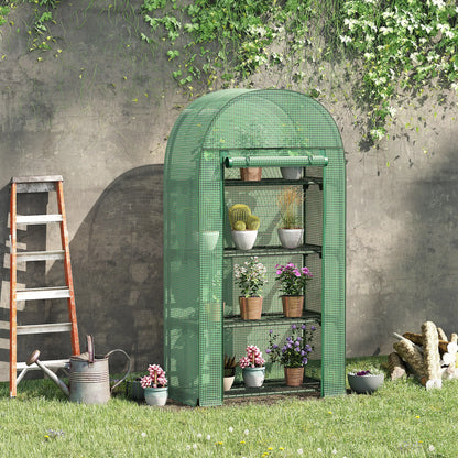 Portable Mini Greenhouse, Zippered Door, PE Cover, 31.5" x 19.3" x 63", Green Mini Greenhouses at Gallery Canada