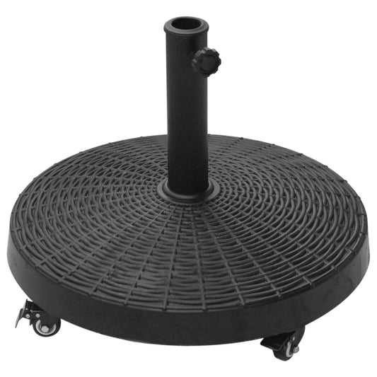 20.5" Round Resin Patio Umbrella Base, Outdoor Offset Stand, Black