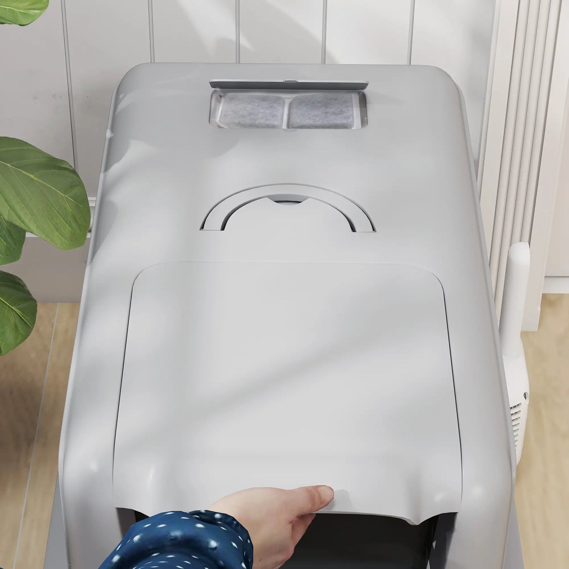 Stainless Steel Cat Litter Box, Removable Lid & Scoop, Grey Cat Litter Box Enclosures at Gallery Canada