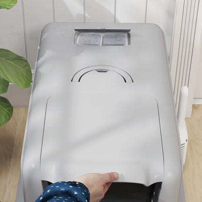 Stainless Steel Cat Litter Box, Removable Lid & Scoop, Grey Cat Litter Box Enclosures at Gallery Canada