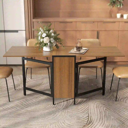 Foldable Table with Hideaway Shelves, Drop Leaf, Brown Dining Tables at Gallery Canada