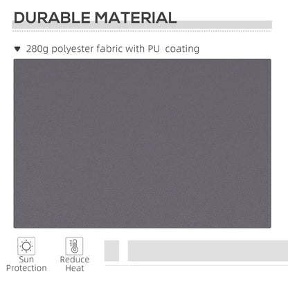 12' x 10' Manual Retractable Awning, Adjustable Sunshade Shelter, Dark Grey Patio Awnings at Gallery Canada