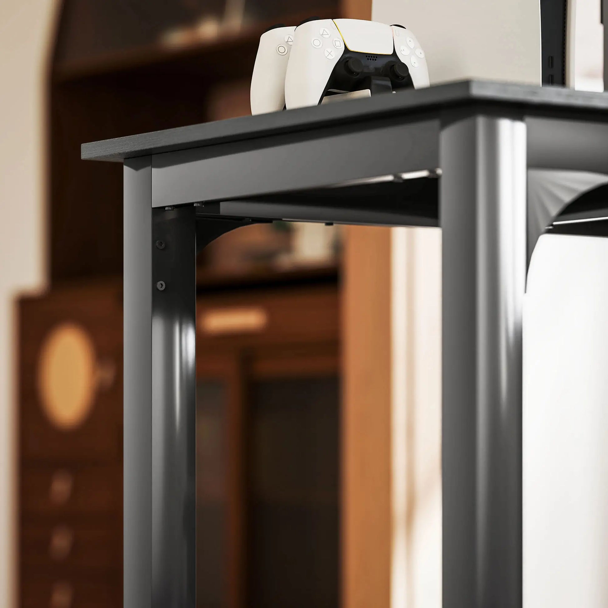 71" Computer Desk, Metal Legs, Distressed, Black Computer Desks at Gallery Canada