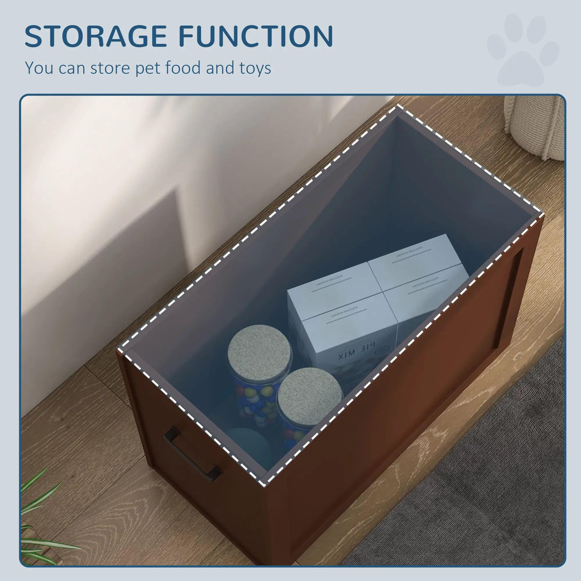 Elevated Dog Bowls with Storage, 2 Stainless Steel, Large, Brown Dog Bowls at Gallery Canada