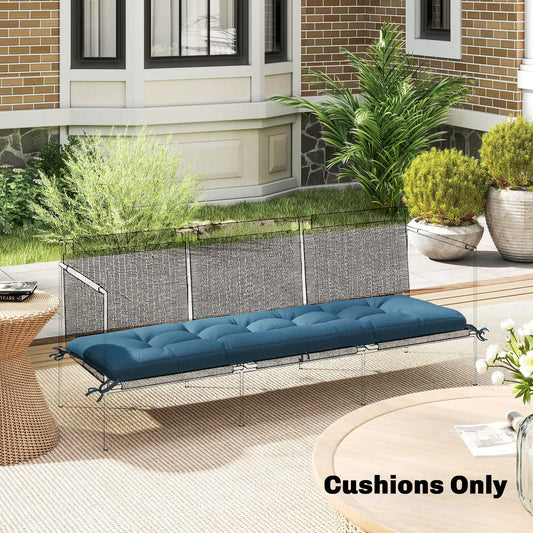 Patio Lounge Chair Cushion, UV50+ with Straps, 78 x 25.6 inch, Blue Patio Chair Cushions Blue at Gallery Canada