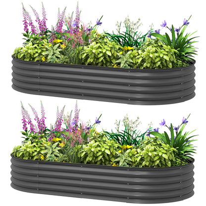 6' x 3' x 1' Galvanized Metal Raised Garden Bed Planter Box, Dark Grey Galvanized Planter Boxes Dark Grey at Gallery Canada