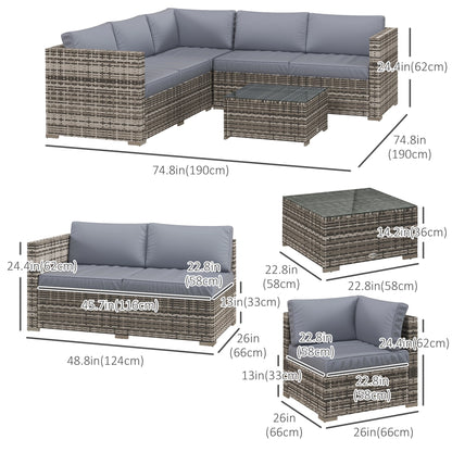 4-Piece Rattan Wicker Outdoor Furniture Set, Grey Patio Furniture Sets at Gallery Canada