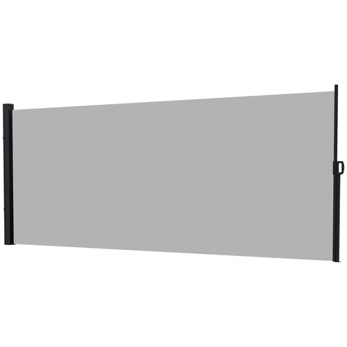 13' x 6' Retractable Side Awning, Outdoor Privacy Screen, Light Grey
