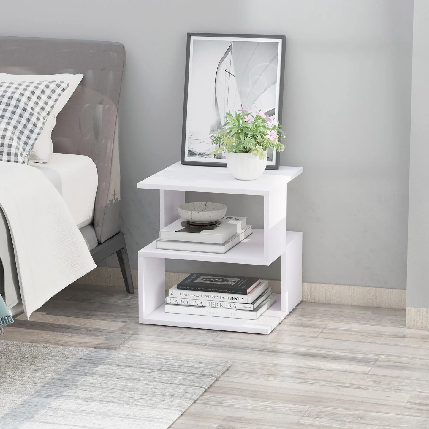 Slim Nightstand, Bedside Stand for Small Spaces Side Tables at Gallery Canada