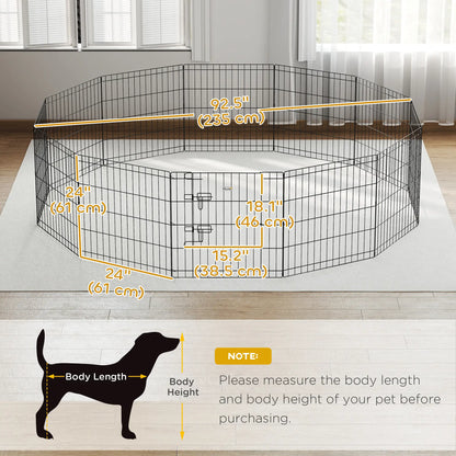 24 Inch Foldable Metal Pet Playpen, Dog Kennel Cage, 12 Panels Dog PlayPens at Gallery Canada