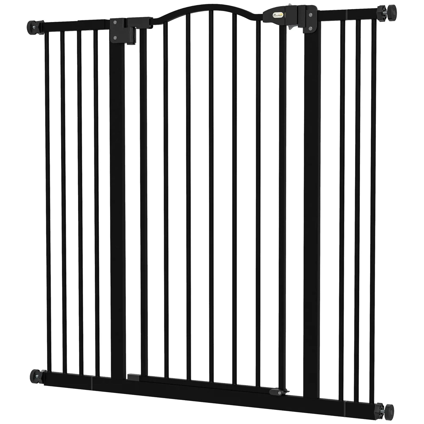 Extra Tall Dog Gate with Door, Pressure Fit, Auto Close, 29"-39", Black Houses, Kennels & Pens Black at Gallery Canada