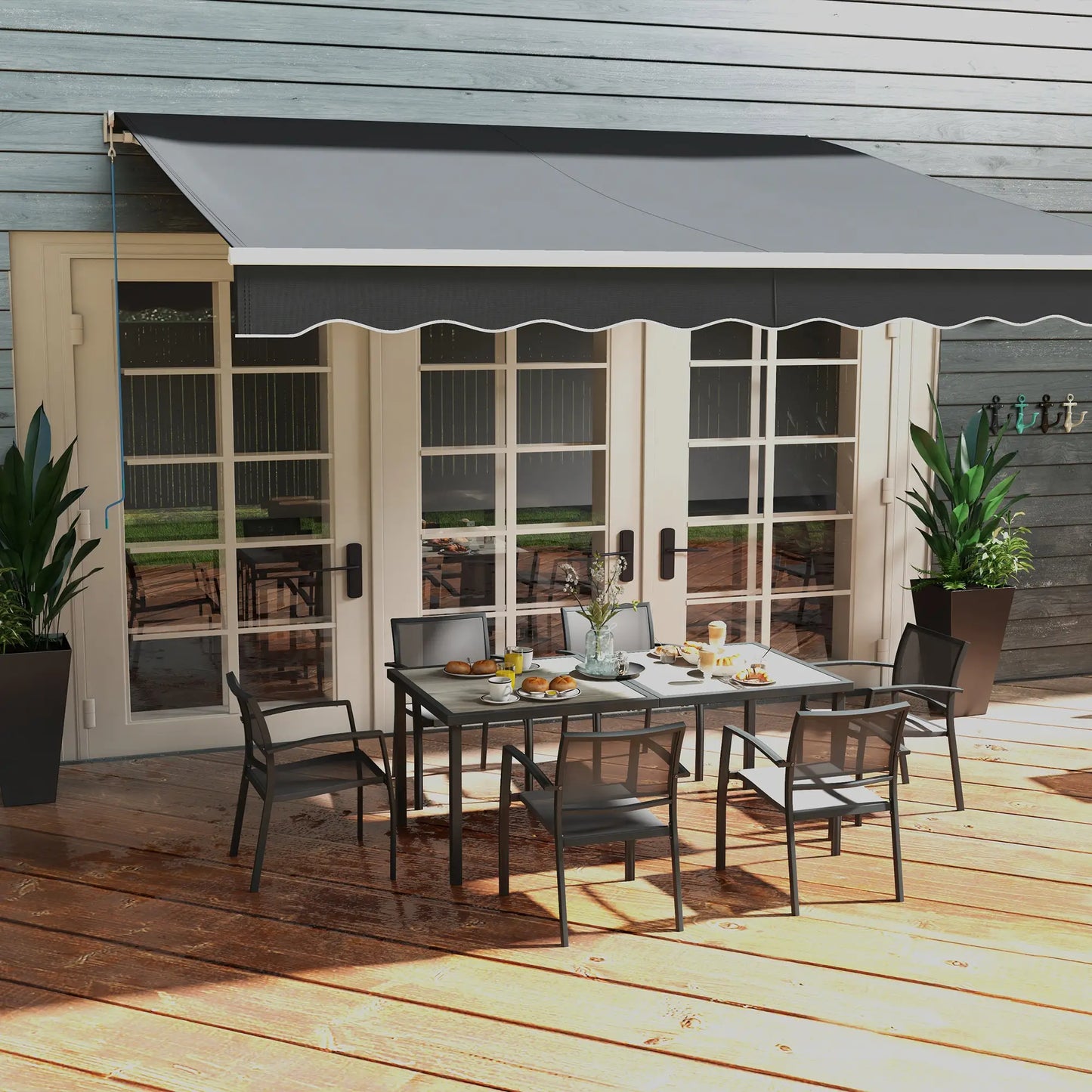 7-Piece Outdoor Dining Set, 6 Stackable Chairs, Plastic Top Table Outdoor Dining Sets at Gallery Canada