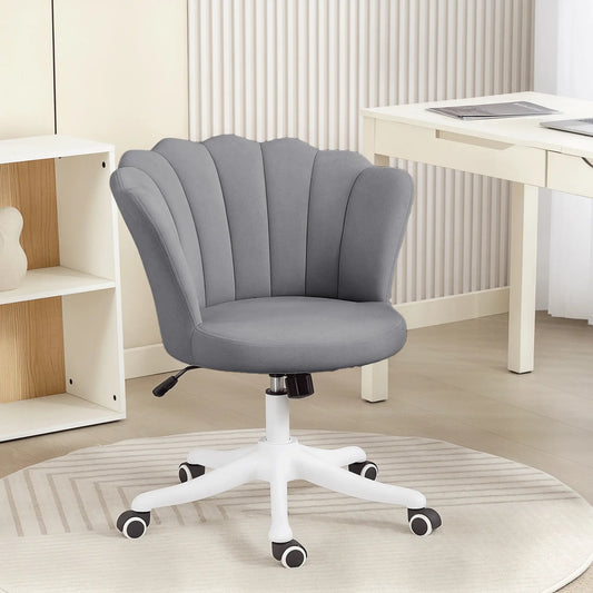 Armless Swivel Desk Chair, Adjustable Height, Backrest, Tilt Function, Grey Task Chairs Grey, White at Gallery Canada