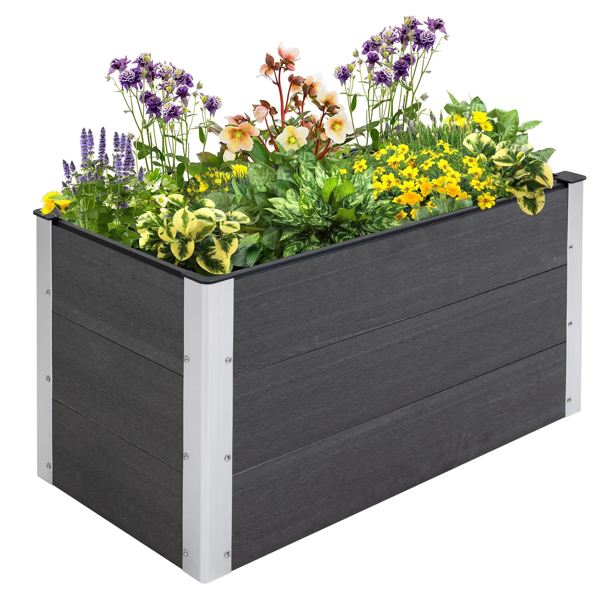 3' x 2' x 2' Raised Garden Bed, Wood Plastic Planter Box, Grey Galvanized Planter Boxes at Gallery Canada