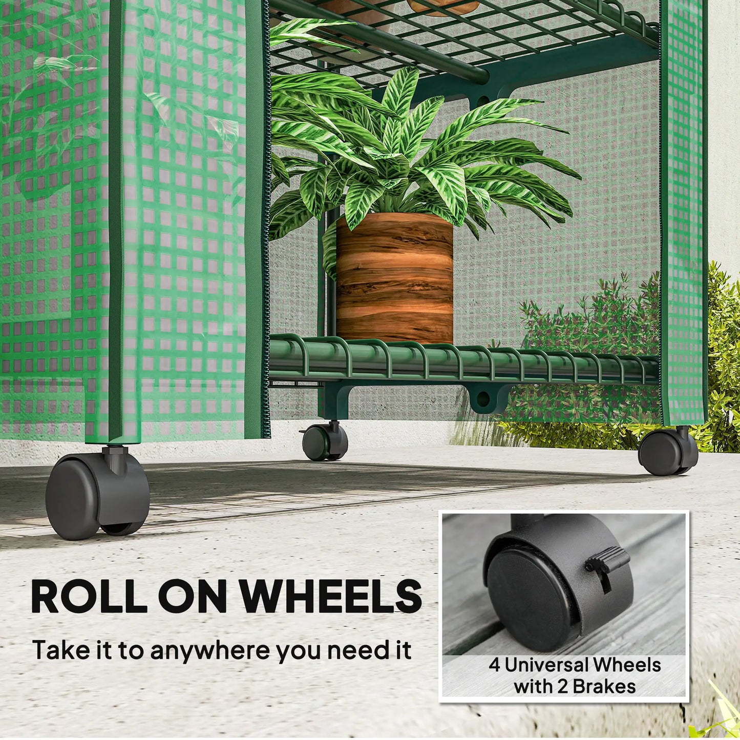 Portable Greenhouse, 4 Tier Shelves, PE Cover, Green Walk In Greenhouses at Gallery Canada