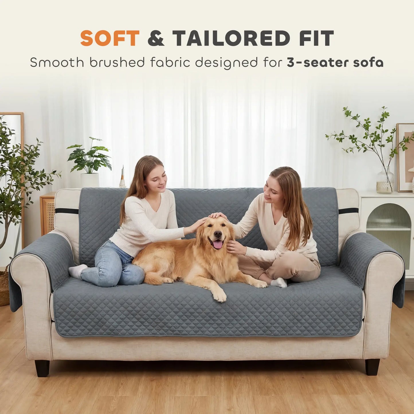 Waterproof Sofa Cover, 3 Seater, Non Slip, Elastic Straps Dog Sofas at Gallery Canada