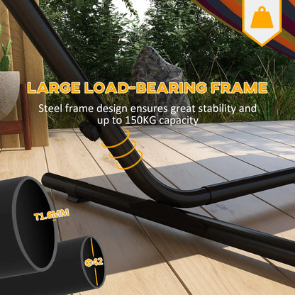 10' Hammock Stand With Side Tray, Steel Frame, Black Hammock Stands at Gallery Canada