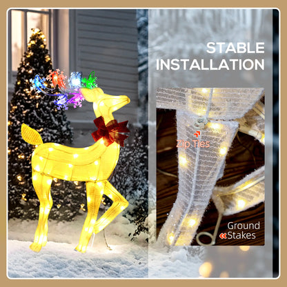 Light Up Reindeer Yard Decoration, Indoor Outdoor Garden Lawn, White Christmas Deer Lights at Gallery Canada