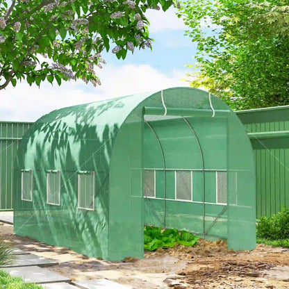 11.5' x 6.6' x 6.6' Walk-in Greenhouse, PE Cover, Roll Up Door, Windows, Green Walk In Greenhouses at Gallery Canada