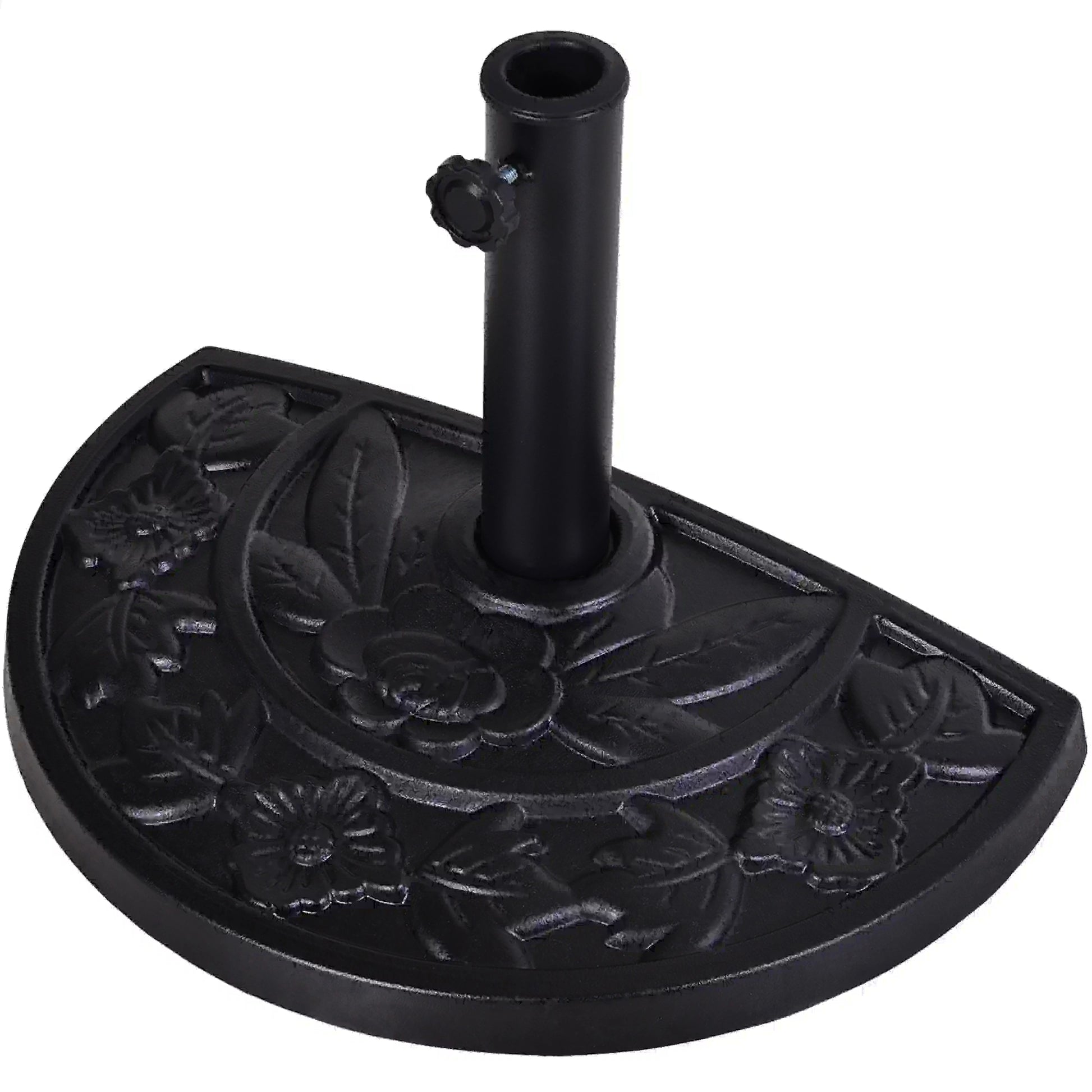 20 lbs Half Round Patio Umbrella Base, 20", For Φ1.5", Φ1.9" Pole, Black Umbrella Bases at Gallery Canada