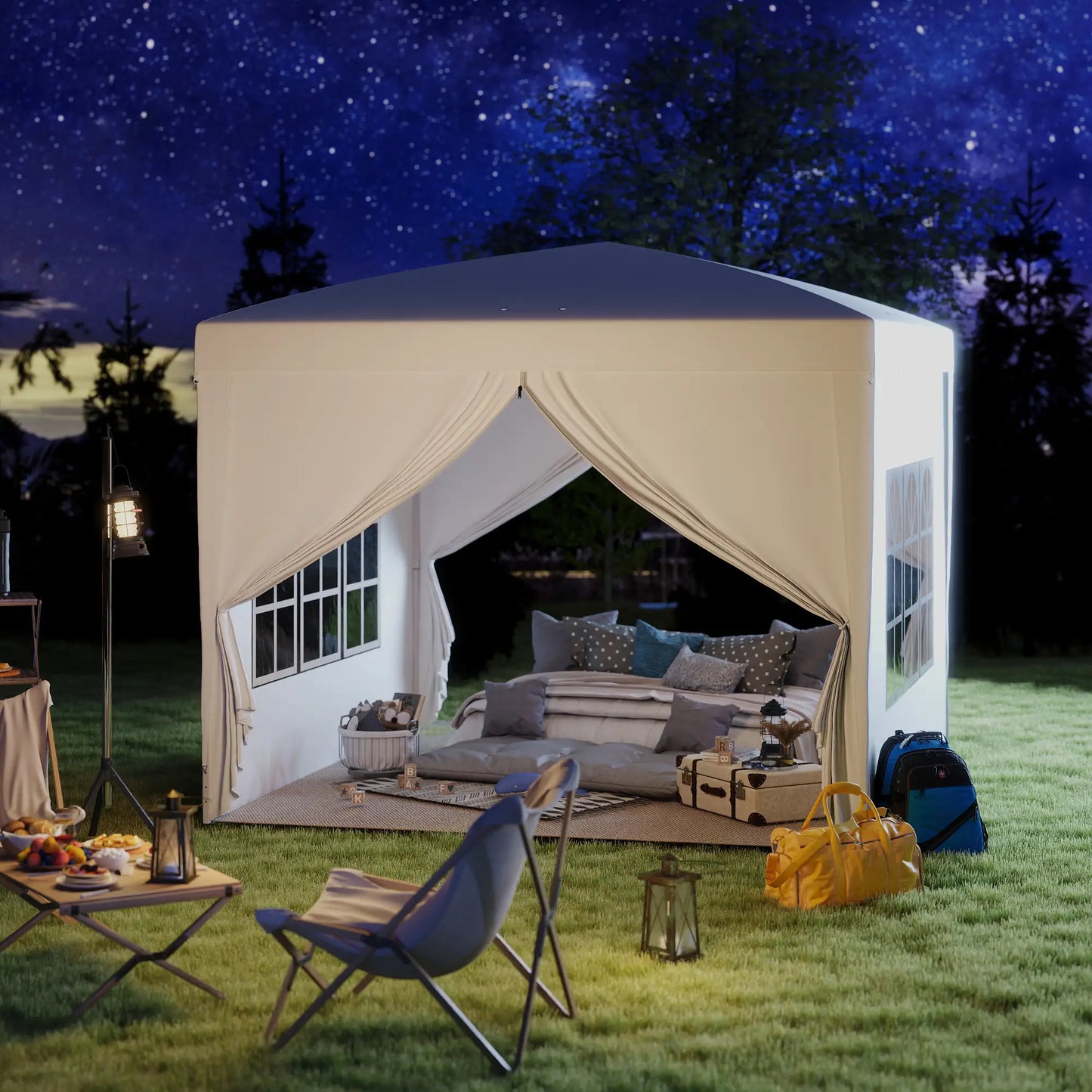 9.7' x 9.7' Outdoor Pop Up Tent, Wedding Gazebo Canopy, White Pop Up Canopies at Gallery Canada