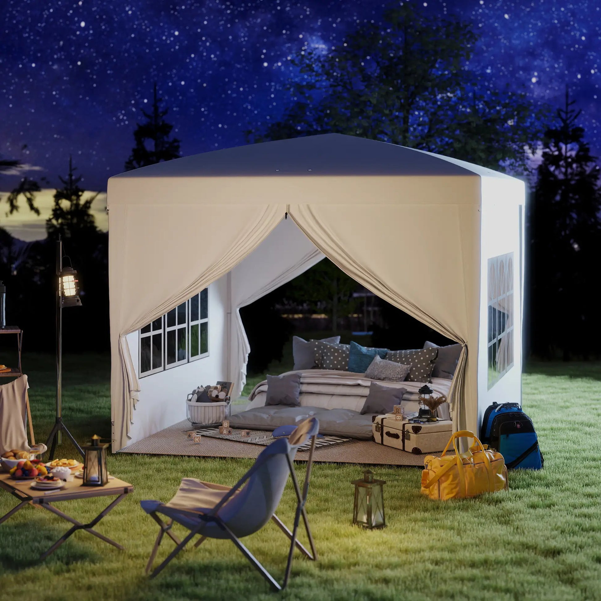 9.7' x 9.7' Outdoor Pop Up Tent, Wedding Gazebo Canopy, White Pop Up Canopies at Gallery Canada