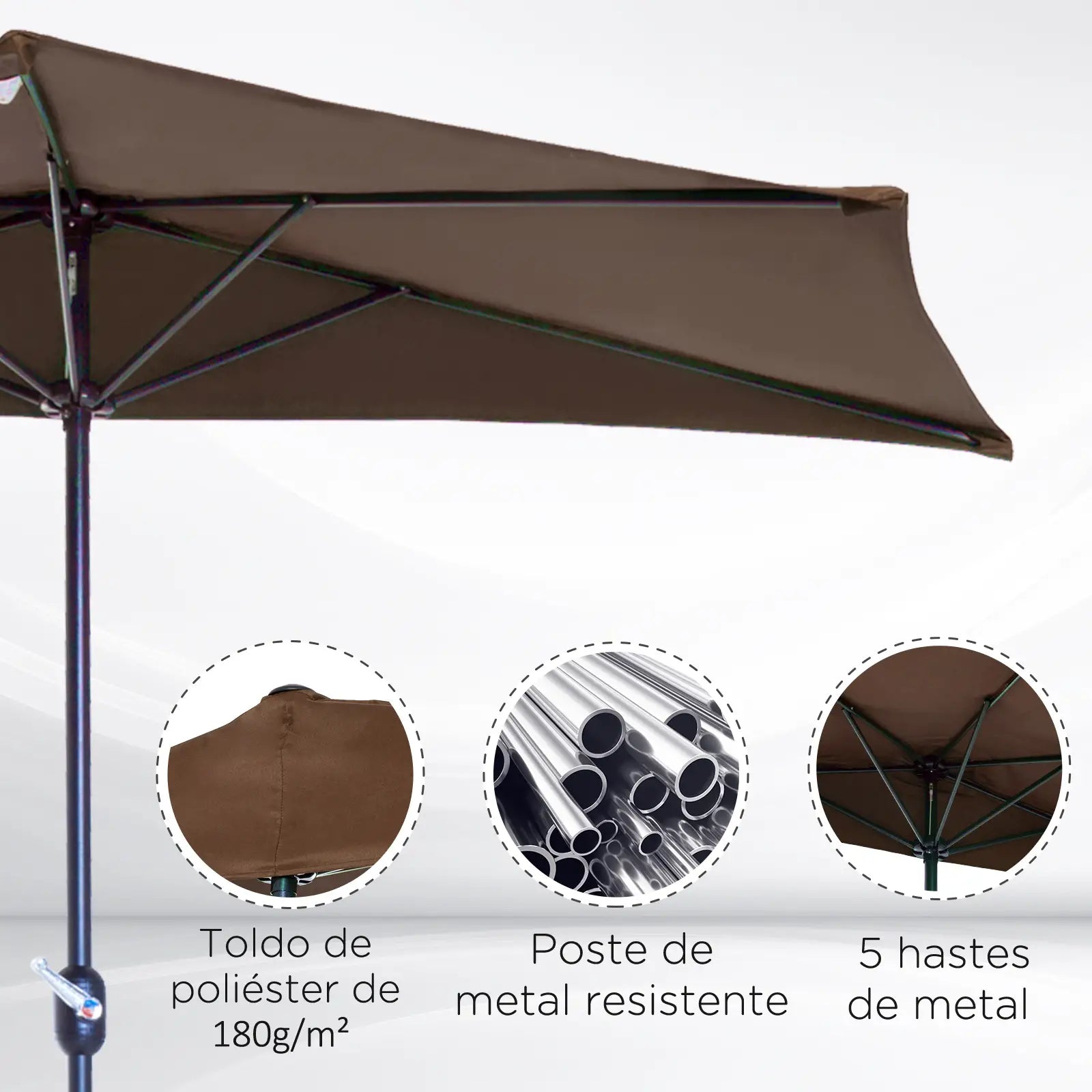 9ft Half Round Umbrella, Outdoor Patio, Coffee Sun Umbrellas at Gallery Canada