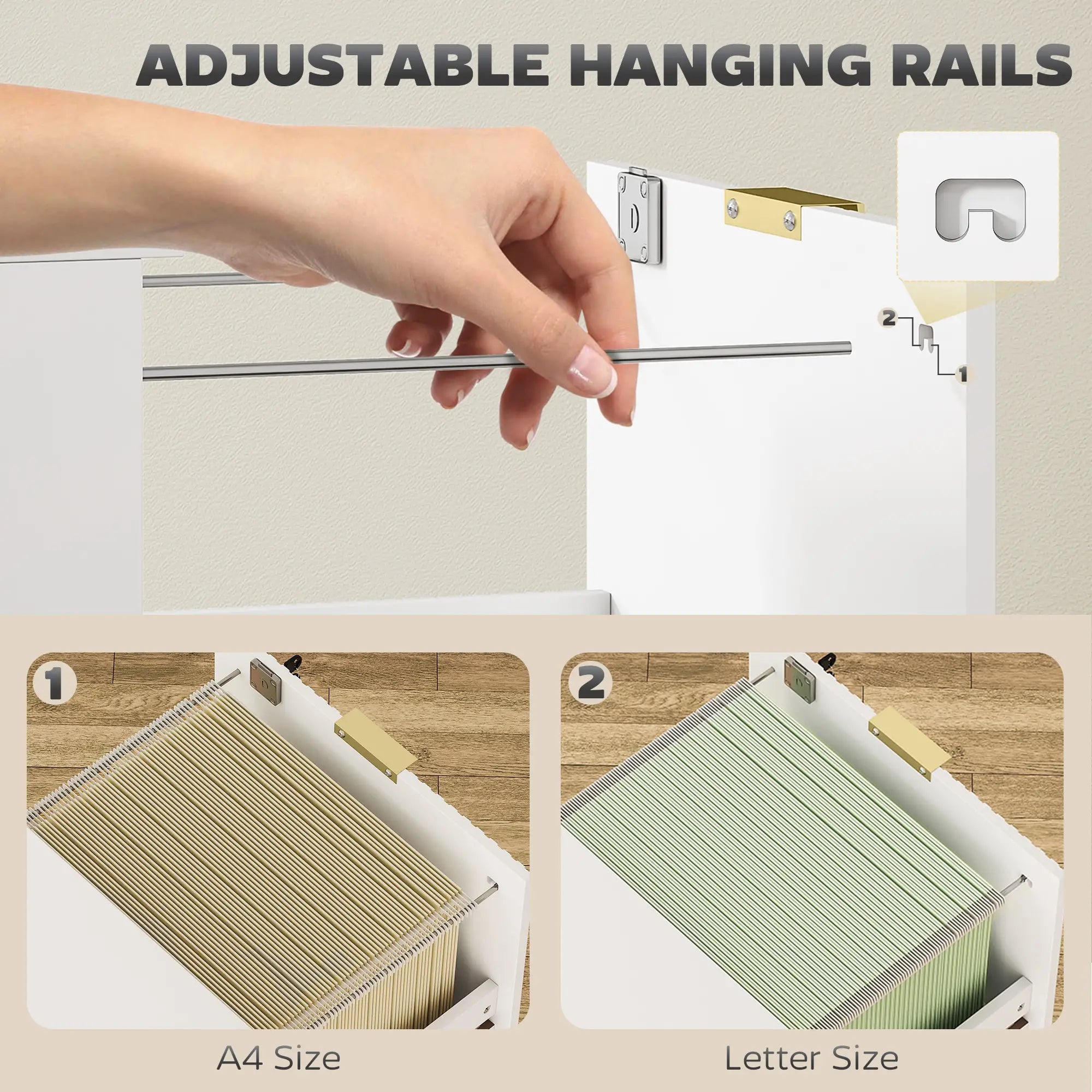 Lockable Filing Cabinet, 4 Drawers, Adjustable Hanging Rails, White Office Cabinets & Cupboards at Gallery Canada