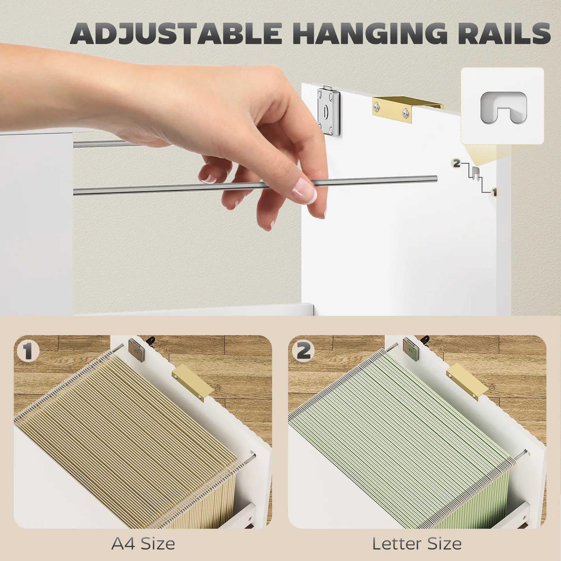 Lockable Filing Cabinet, 4 Drawers, Adjustable Hanging Rails, White Office Cabinets & Cupboards at Gallery Canada